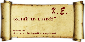 Kolláth Enikő névjegykártya